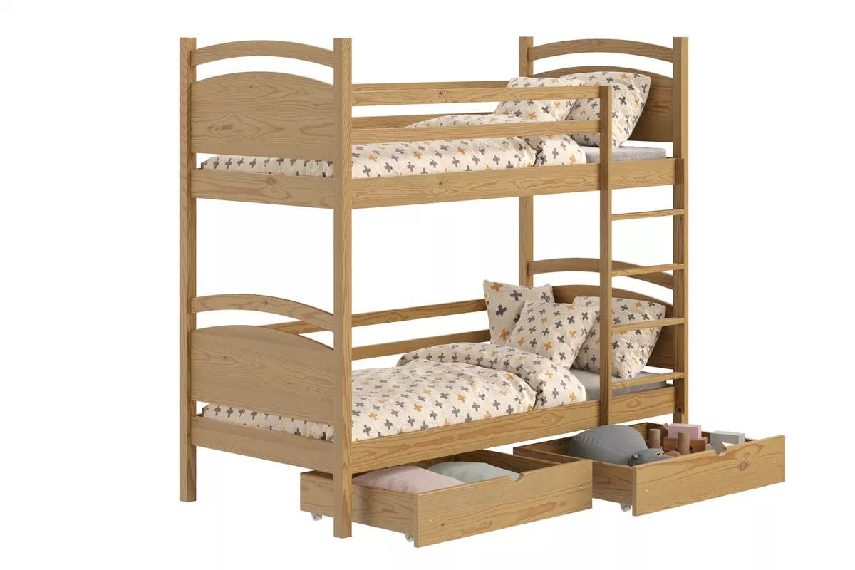 Poschodová posteľ Pinoki - dub, 80x200 Posteľ dzieciece poschodová Pinoki - 80x200 / Dub