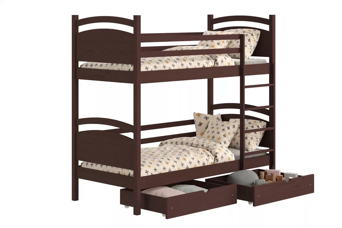 Poschodová posteľ Pinoki - hnedý, 90x200 Posteľ dzieciece poschodová Pinoki - 90x200 / Hnedý