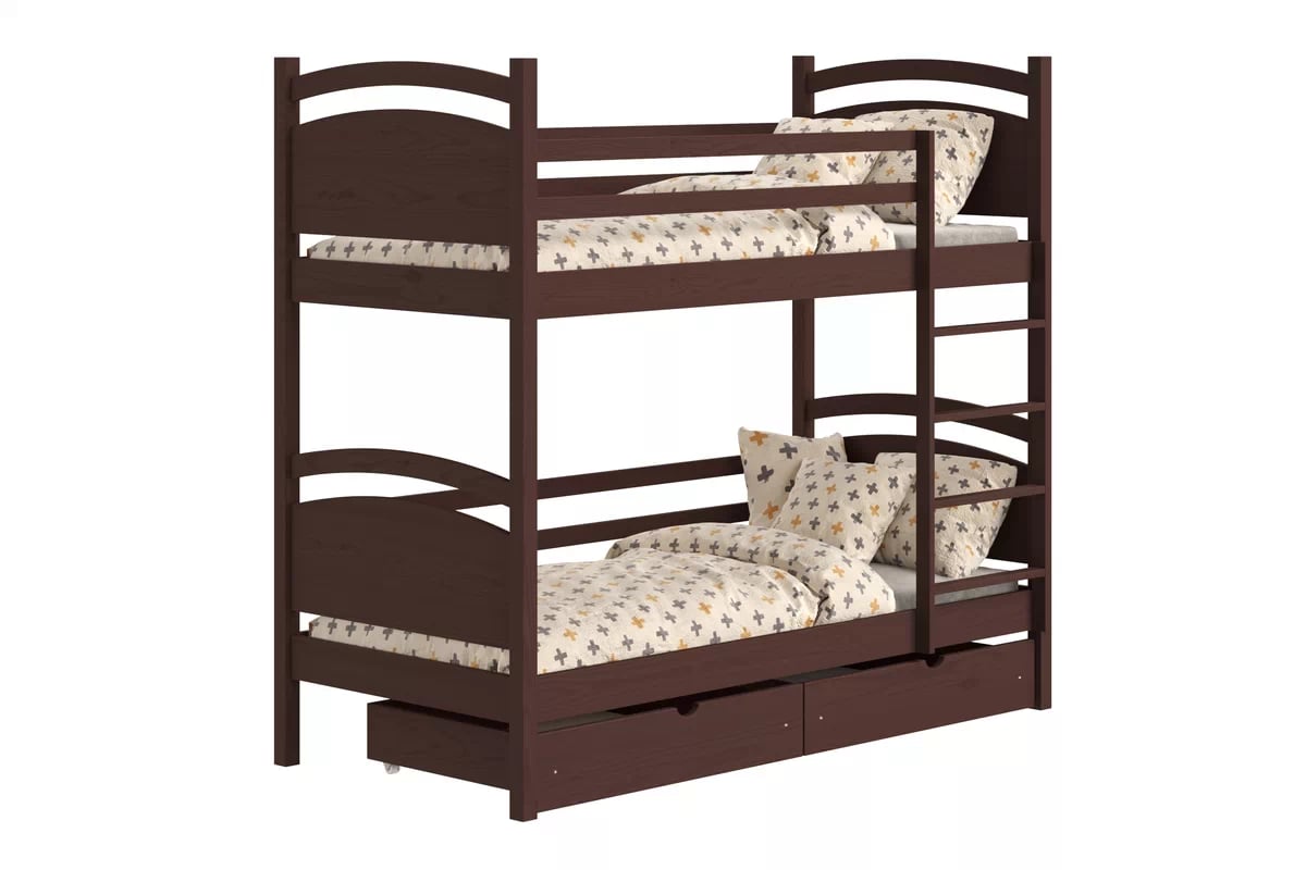 Poschodová posteľ Pinoki - hnedý, 90x200 Posteľ dzieciece poschodová Pinoki - 90x200 / Hnedý