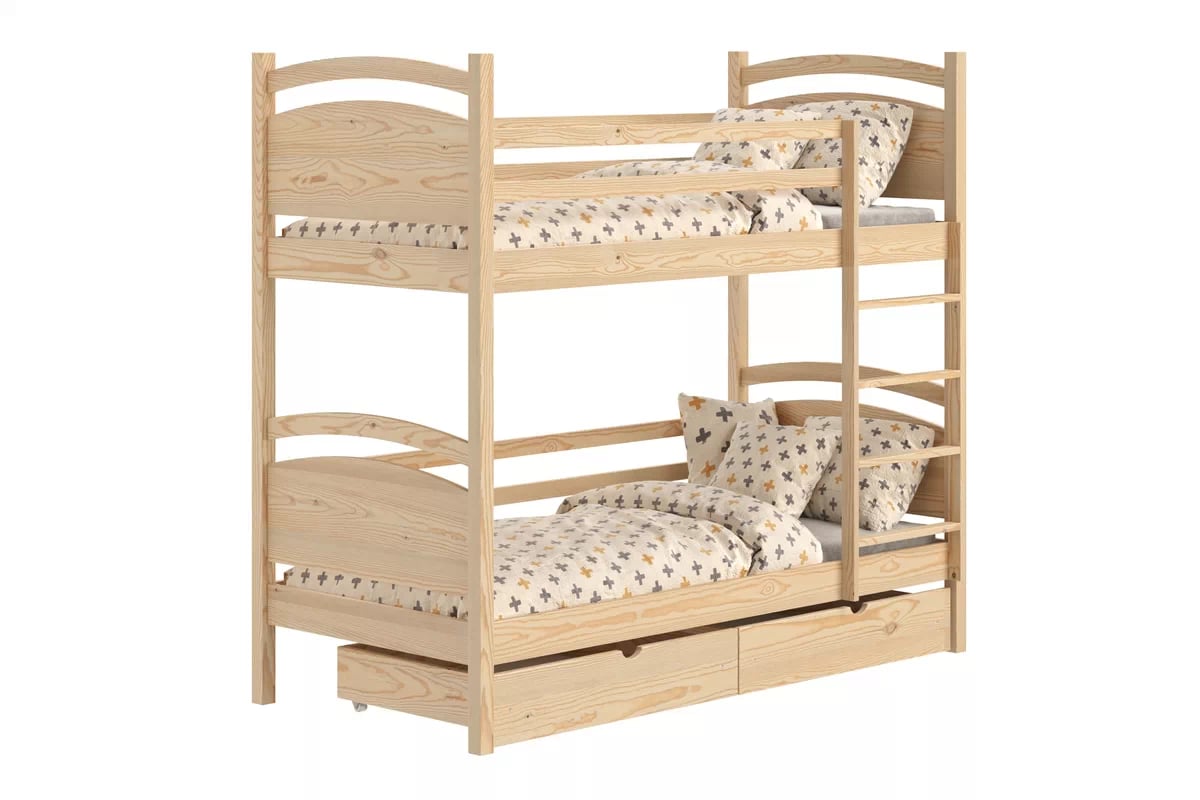 Poschodová posteľ Pinoki - borovica, 90x200 Posteľ dzieciece poschodová Pinoki - 90x200 / Borovica