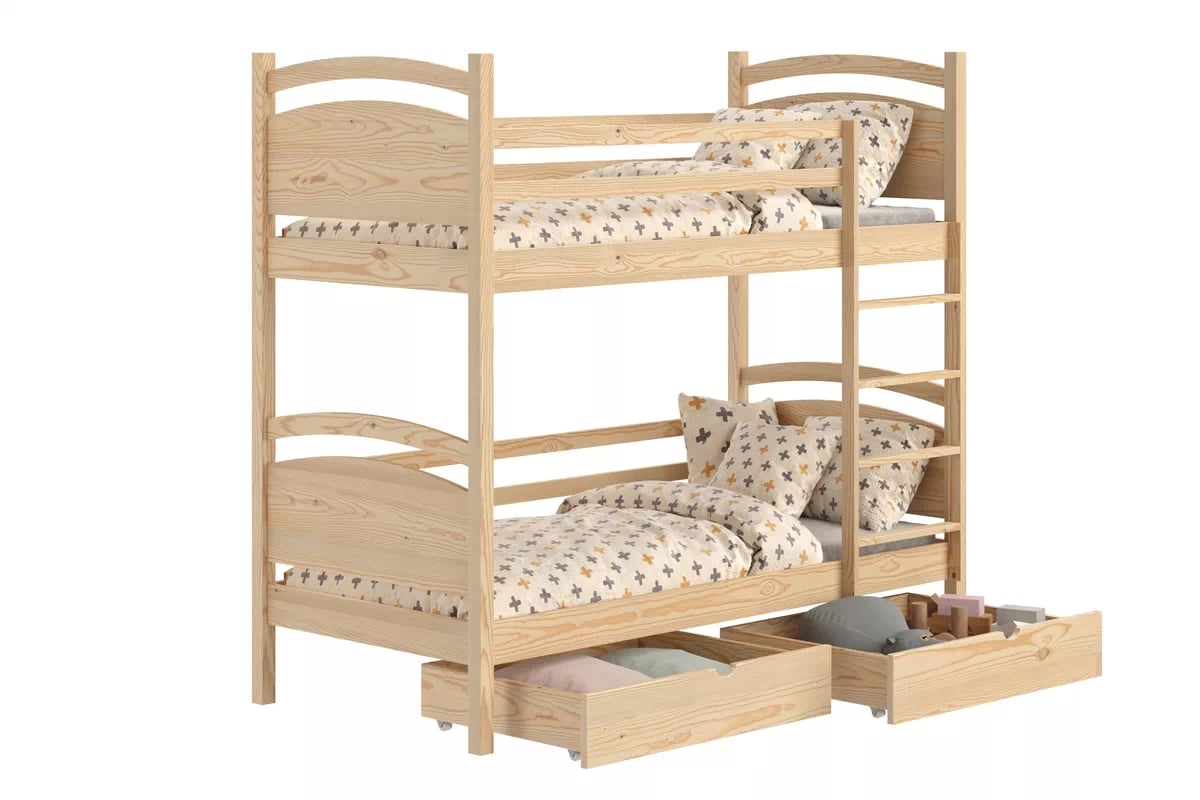 Poschodová posteľ Pinoki - borovica, 90x200 Posteľ dzieciece poschodová Pinoki - 90x200 / Borovica