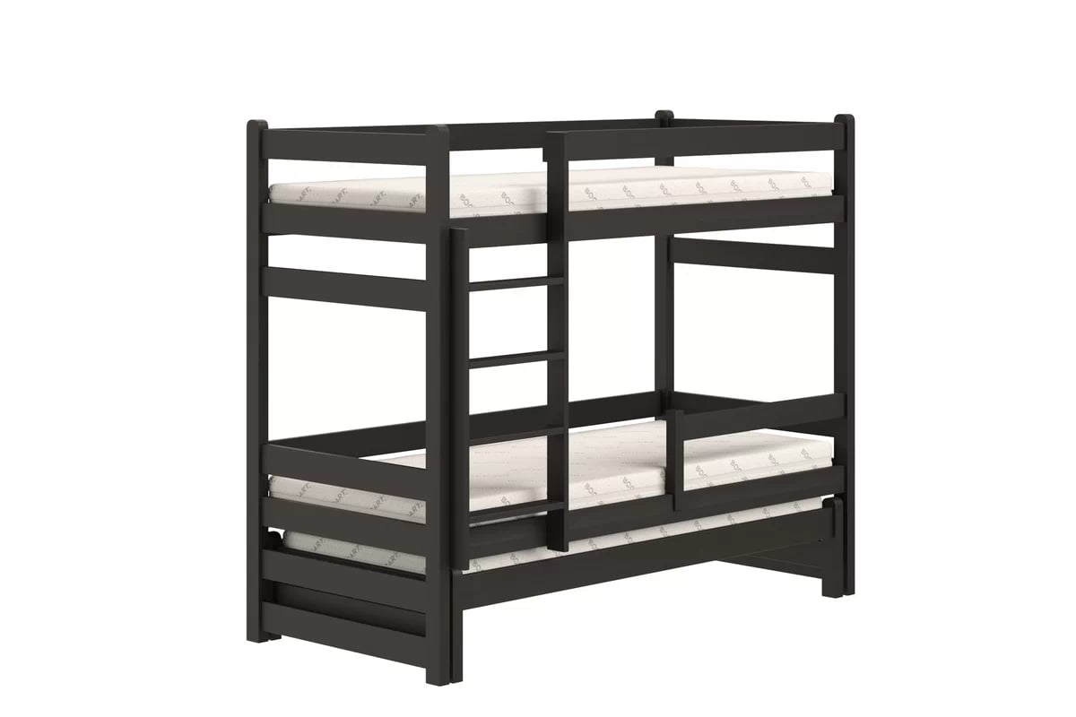 Dětská patrová výsuvná postel Alis 80x190 cm - černá Postel dzieciece patrová  výsuvná Alis - černá, 80x190