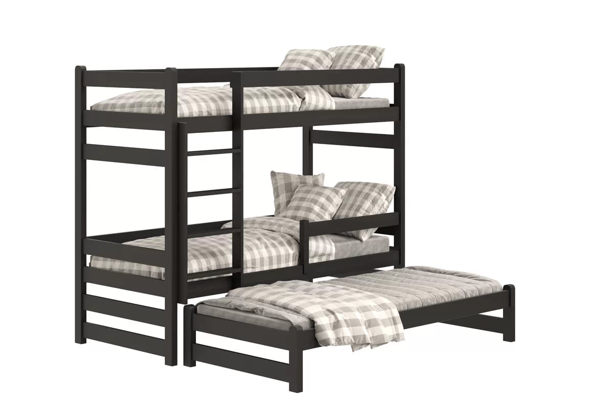 Dětská patrová výsuvná postel Alis 80x200 cm - černá Postel dzieciece patrová  výsuvná Alis - černá, 80x200