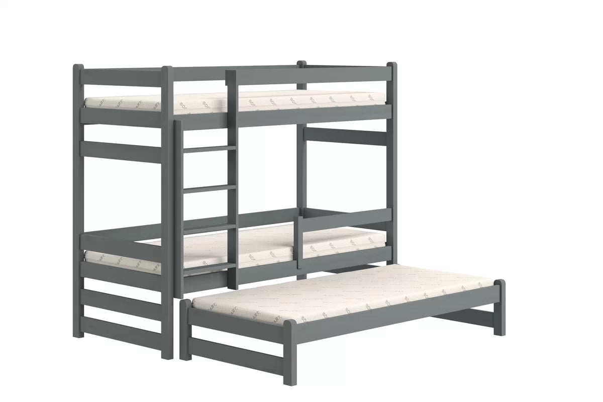 Dětská patrová výsuvná postel Alis 90x190 cm - grafitová Postel dzieciece patrová  výsuvná Alis - grafit, 90x190