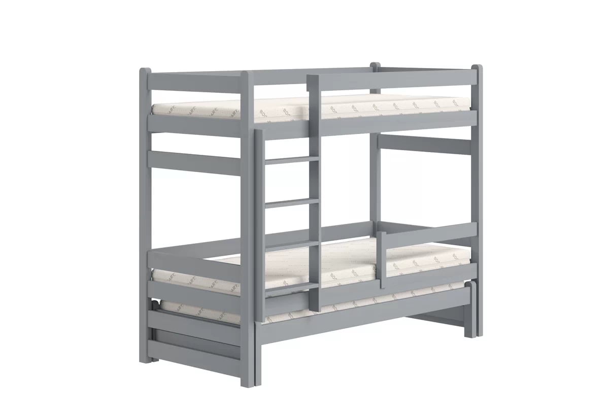 Dětská patrová výsuvná postel Alis 80x160 cm - šedá Postel dzieciece patrová  výsuvná Alis - šedá, 80x160