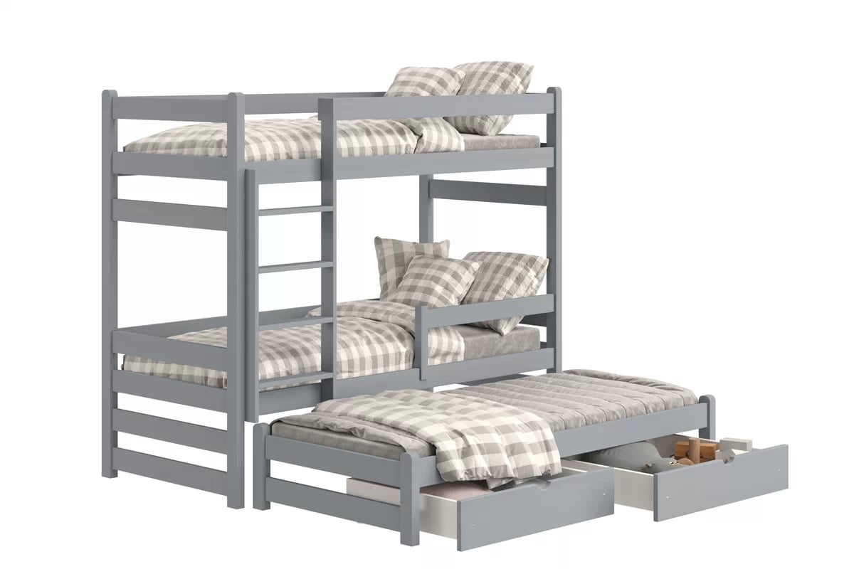 Dětská patrová výsuvná postel Alis 80x190 cm - šedá Postel dzieciece patrová  výsuvná Alis - šedá, 80x190