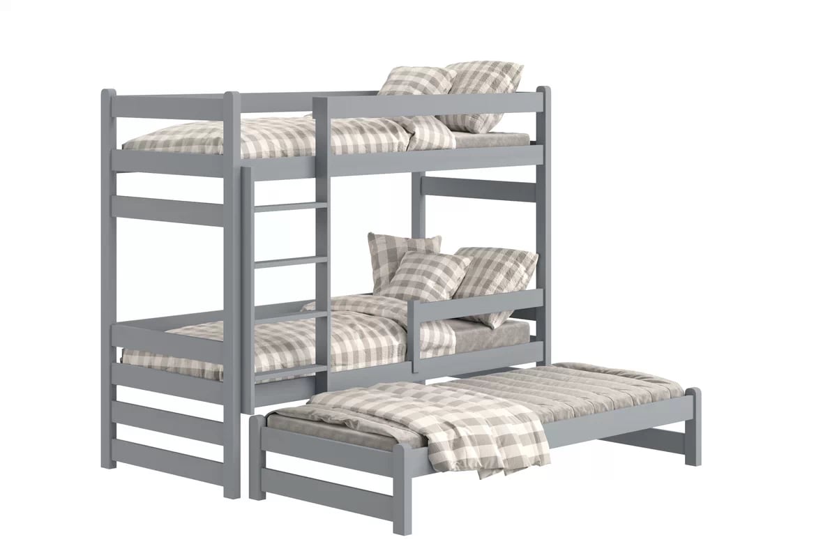 Dětská patrová výsuvná postel Alis 90x200 cm - šedá Postel dzieciece patrová  výsuvná Alis - šedá, 90x200