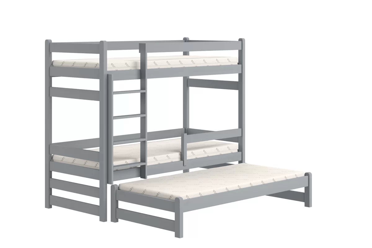Dětská patrová výsuvná postel Alis 90x200 cm - šedá Postel dzieciece patrová  výsuvná Alis - šedá, 90x200