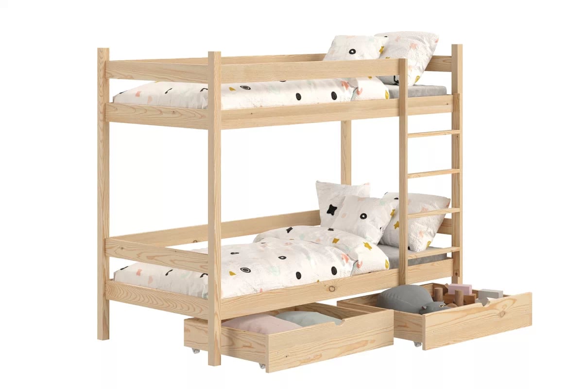 Patrová postel Fabrio se zásuvkami 70x140 cm - borovice Postel dzieciece patrová  s zásuvkami Fabrio - 70x140 / borovice