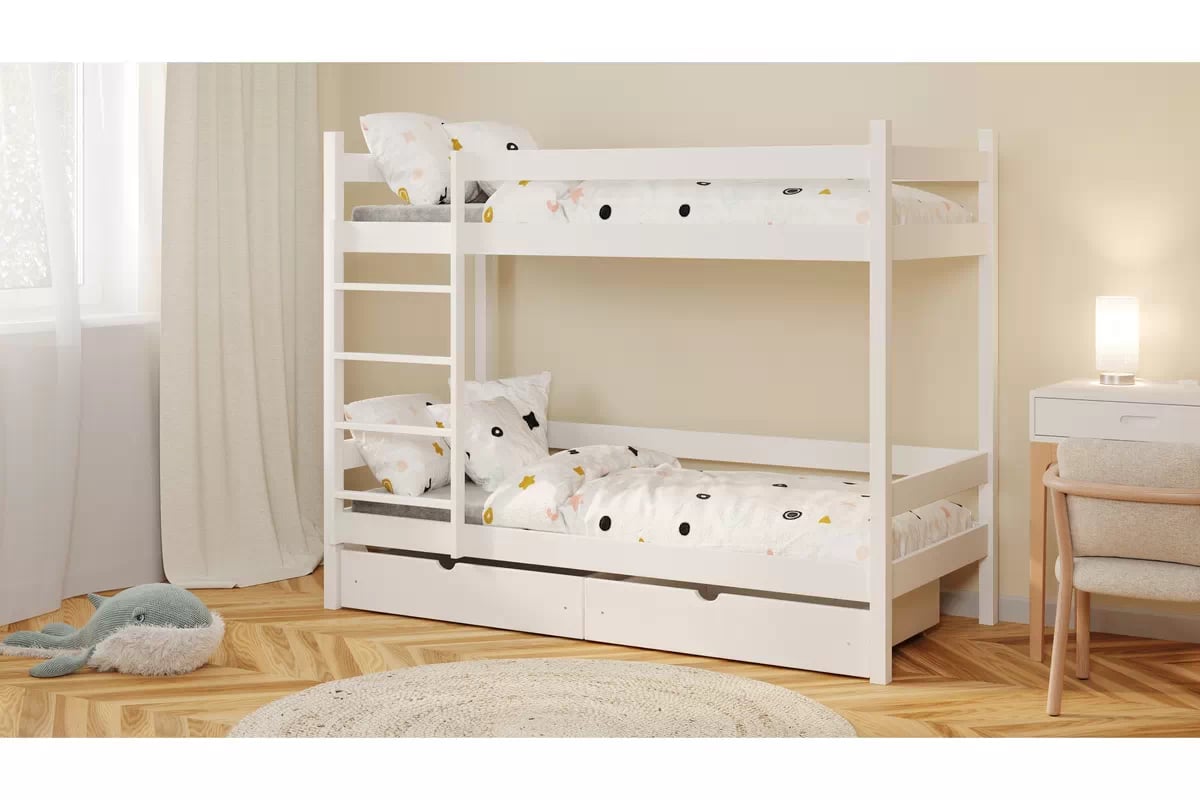 Patrová postel Fabrio se zásuvkami 80x190 cm - bílá Postel dzieciece patrová  se zásuvkami Fabrio - 80x190 / bílá