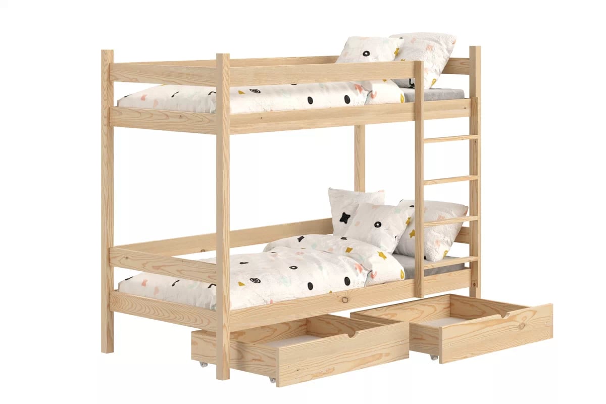 Poschodová posteľ Fabrio so zásuvkami - borovica, 80x190 Posteľ dzieciece poschodová so zásuvkami Fabrio - 80x190 / Borovica