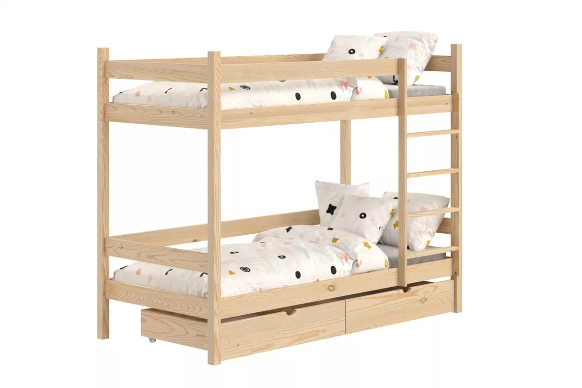 Poschodová posteľ Fabrio so zásuvkami - borovica, 80x190 Posteľ dzieciece poschodová so zásuvkami Fabrio - 80x190 / Borovica