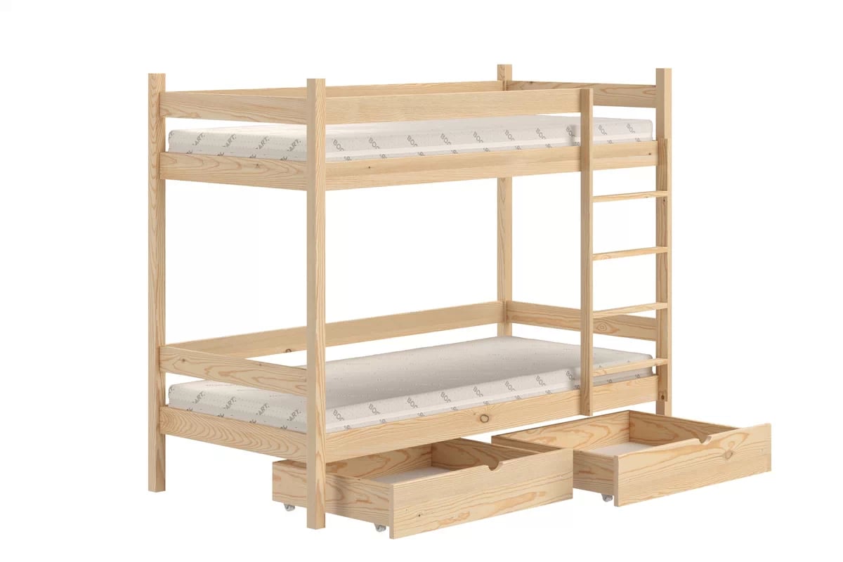 Poschodová posteľ Fabrio so zásuvkami - borovica, 80x190 Posteľ dzieciece poschodová so zásuvkami Fabrio - 80x190 / Borovica