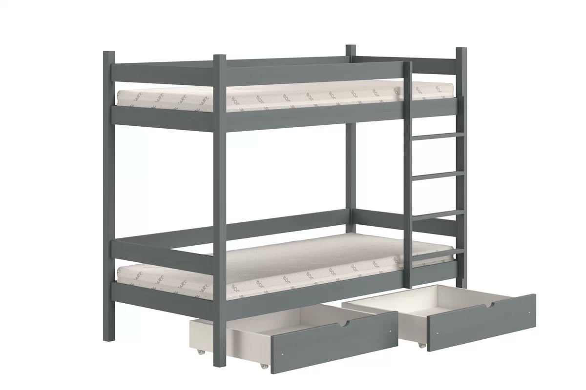Patrová postel Fabrio se zásuvkami 90x190 cm - grafit Postel dzieciece patrová  se zásuvkami Fabrio - 90x190 / grafit