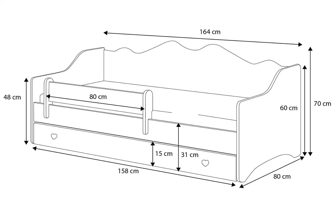 Detská posteľ jednolôžková Ellie posteľ dla dziewczynki