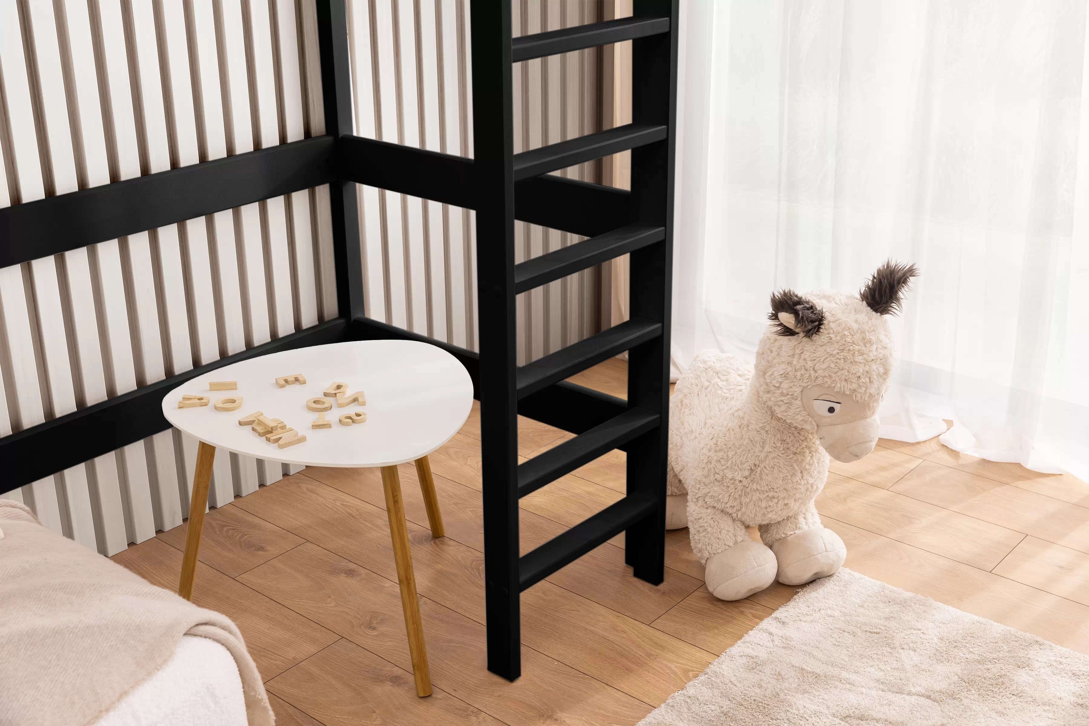 Dětská vyvýšená postel Samio - 80x160 / černá Postel dzieciece Samio 80x160 vyvýšená postel - černá