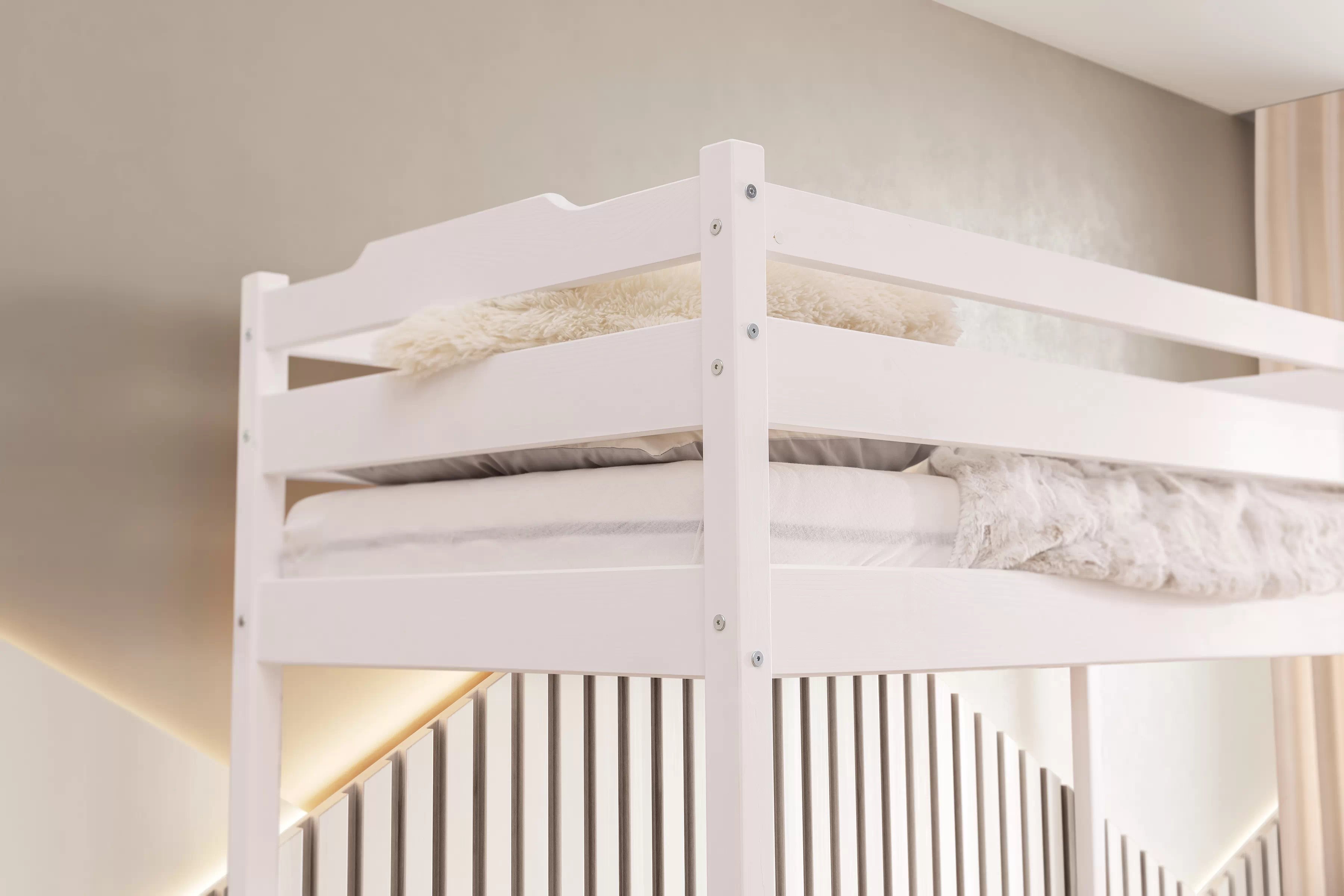 Dětská vyvýšená postel Samio 80x190 cm - bílá Postel dzieciece Samio 80x190 vyvýšená postel - bílá