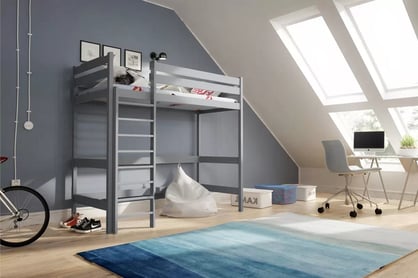 Dětská vyvýšená postel Samio 80x190 cm - šedá Postel dzieciece Samio 80x190 vyvýšená postel - šedá