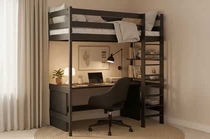 Detská posteľ Samio 90x190 poschodová - čierna Posteľ dzieciece Samio 90x190 vyvýšená - Čierny