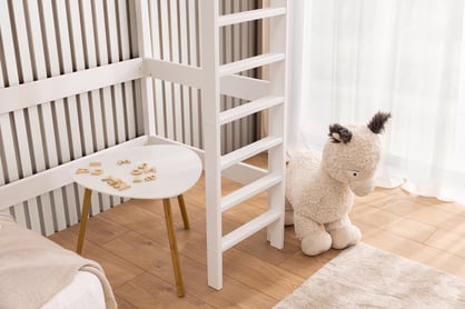 Detská vyvýšená posteľ Samio 90x200 - biela Posteľ dzieciece Samio 90x200 vyvýšená - Biely