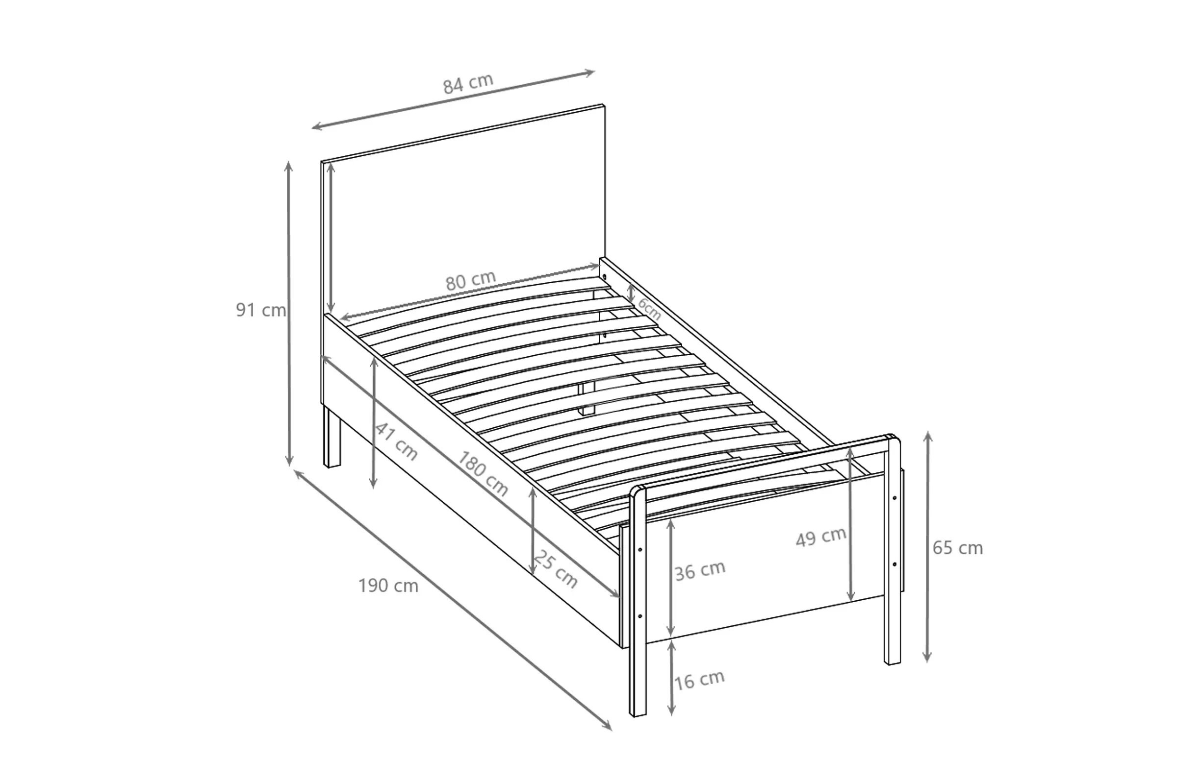 Detská posteľ Silia 80x180 cm - alpská biela / dub Posteľ dzieciece Silia 80x180 cm - Biela alpejska / Dub