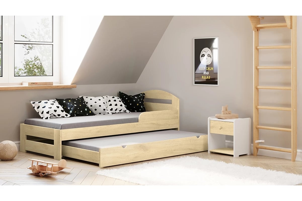 Dětská přízemní výsuvná postel Wiki II  Dětská postel Wiki II přízemní výsuvná - Barva Borovice