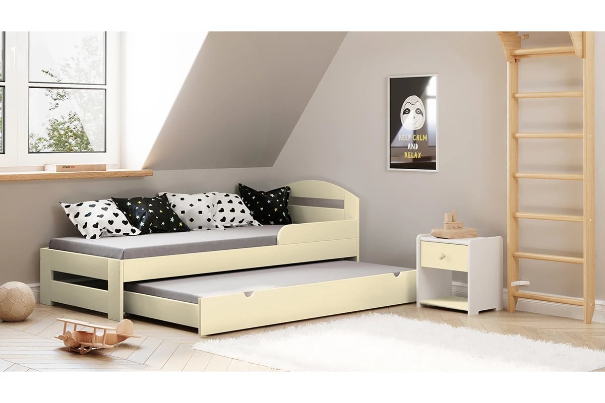 Dětská přízemní výsuvná postel Wiki II  Dětská postel Wiki II přízemní výsuvná - Barva Vanilka