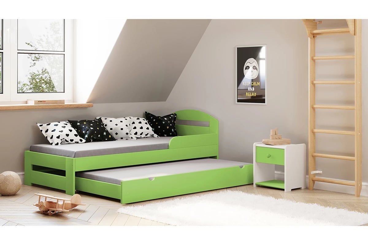 Dětská přízemní výsuvná postel Wiki II  Dětská postel Wiki II přízemní výsuvná - Barva Zelený