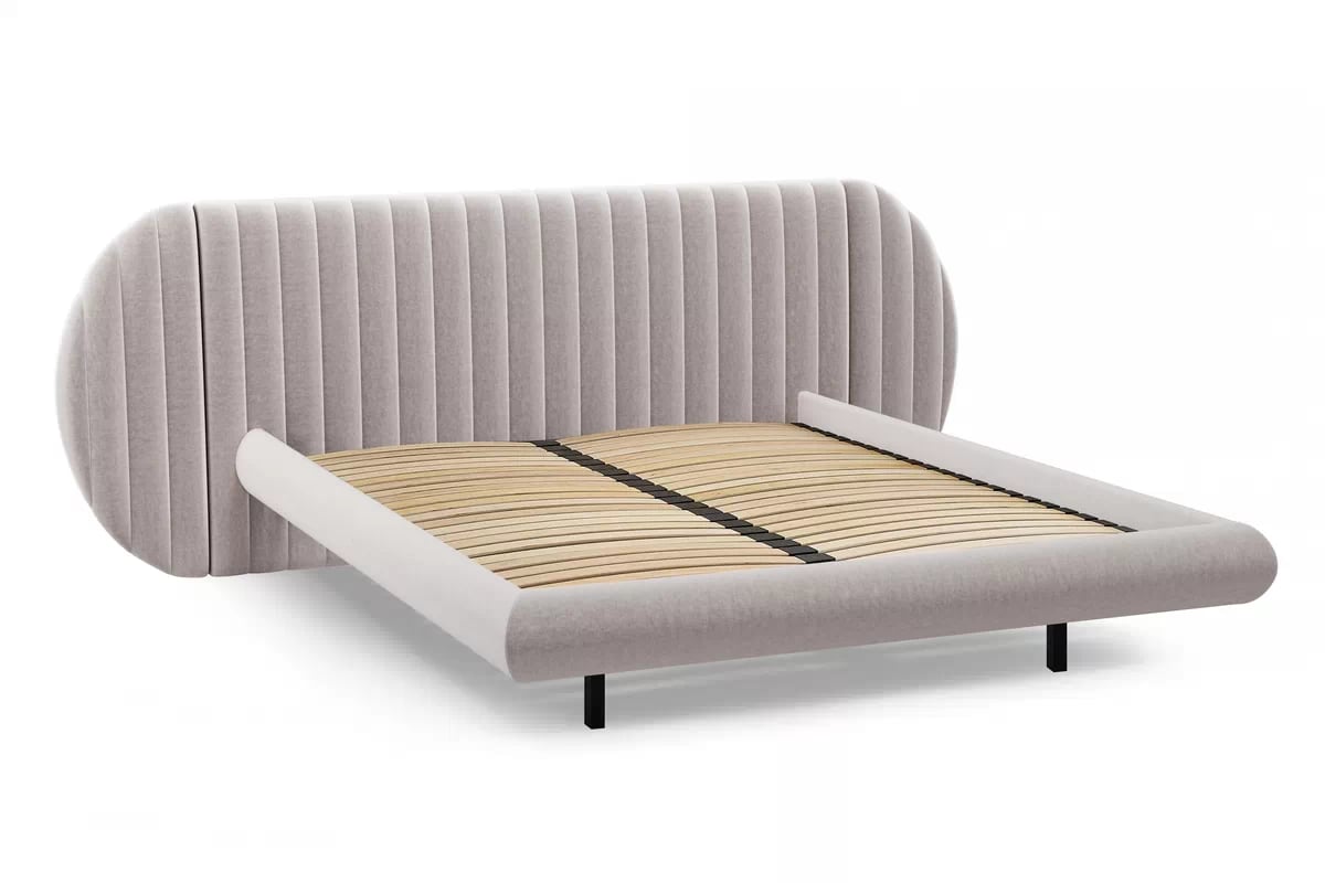 Manželská posteľ Galin 160x200 cm - béžová pletenina Maya 01 Posteľ Galin lewitujace / 160x200 / Maya 01