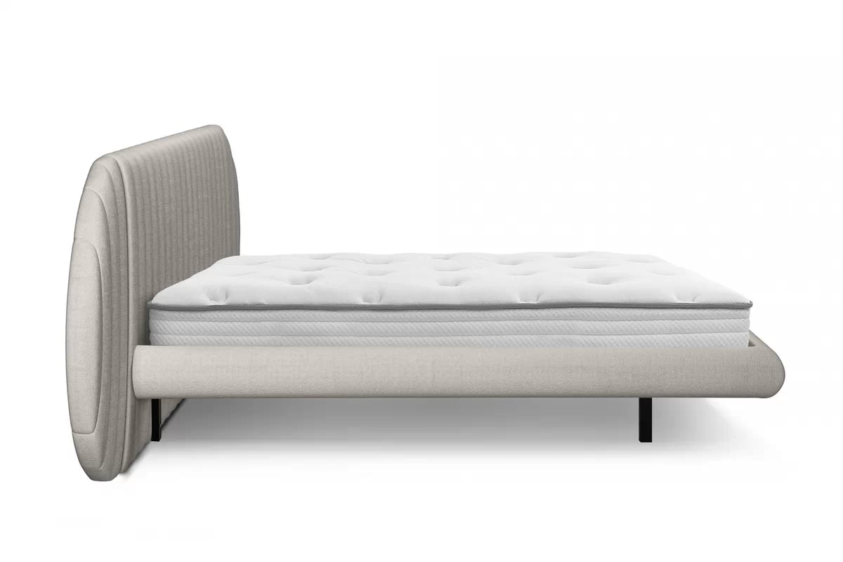 Manželská posteľ Galin 180x200 cm - béžová pletenina Leo 03 Posteľ Galin lewitujace / 180x200 / Leo 03