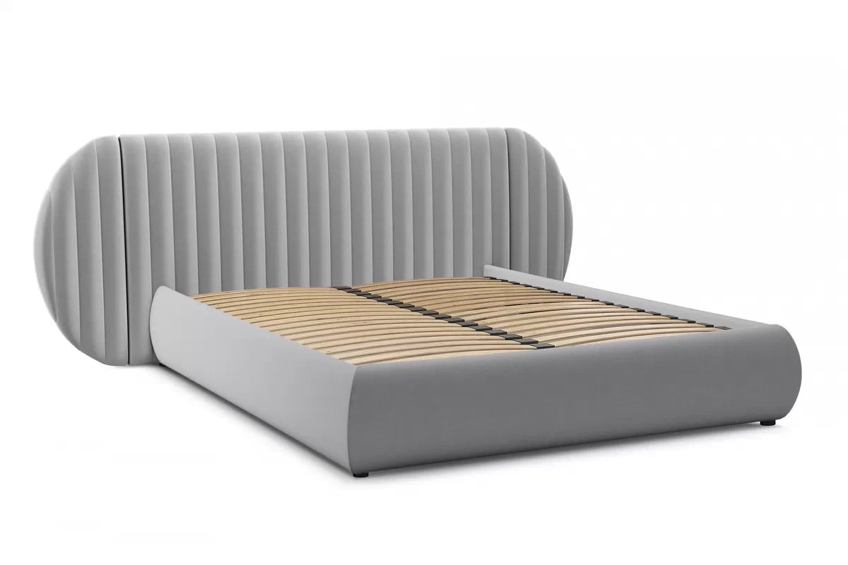 Manželská posteľ Galin 160x200 cm s úložným priestorom - sivý velúr Velluto 15 Posteľ Galin S vnútorným úložným priestorom/ 160x200 / Velutto 15