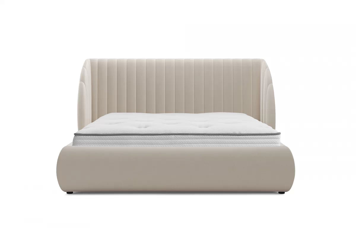 Manželská posteľ Galin 180x200 cm s úložným priestorom - béžový velúr Velutto 2 Posteľ Galin S vnútorným úložným priestorom/ 180x200 / Velutto 2