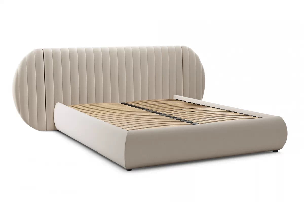 Manželská posteľ Galin 180x200 cm s úložným priestorom - béžový velúr Velutto 2 Posteľ Galin S vnútorným úložným priestorom/ 180x200 / Velutto 2