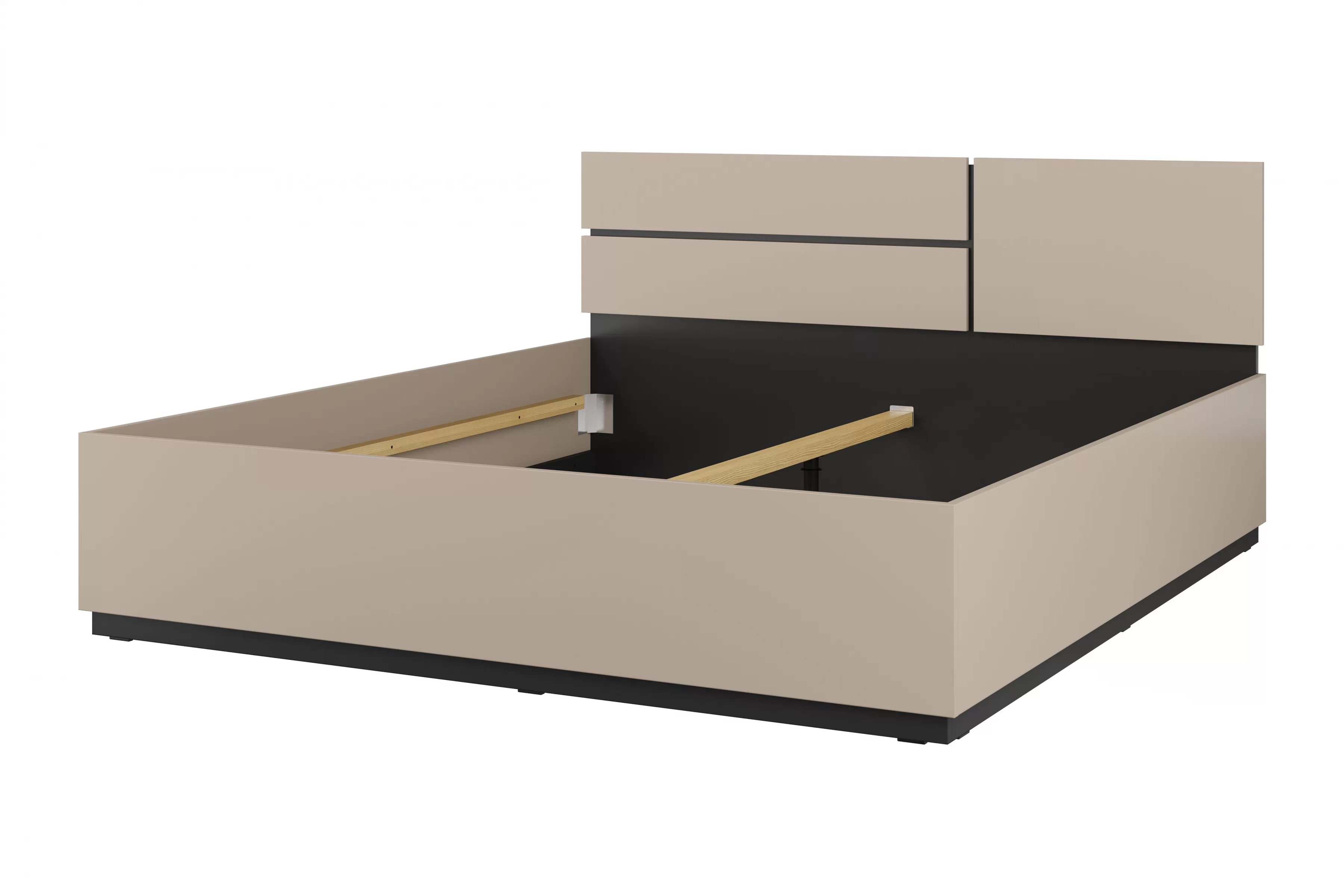 Manželská posteľ Cross - 180x200 cm - kašmírová / čierna Posteľ Gramon 180x200 - kašmír / Čierny