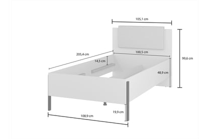 Jednolôžková posteľ Jukon 100x200 cm - kašmírová / čierne nožičky Posteľ Jukon 100 x 200 - kašmír / čierny nožičky
