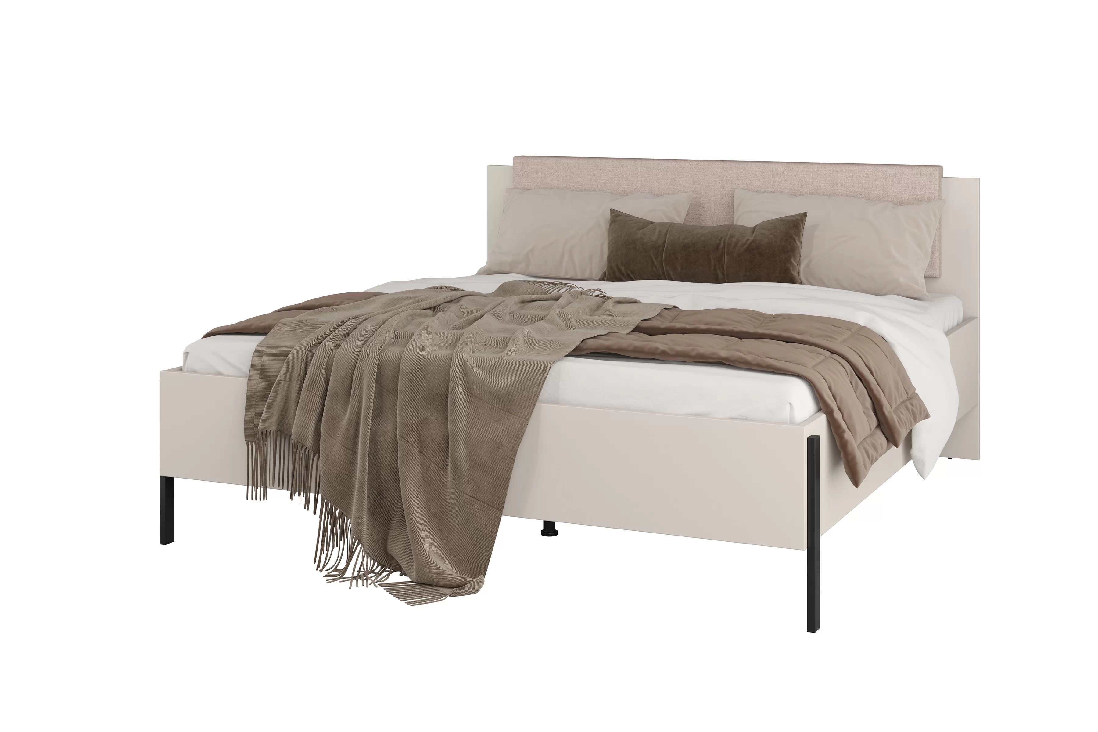 Manželská posteľ Jukon 180x200 cm - kašmírová / čierna Posteľ Jukon 180 x 200 - kašmír / čierny nožičky