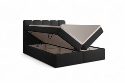 Kontinentální postel Carello 180x200 s úložným prostorem - černá bouclé Quelle 100 Postel boxspring Carello 180x200 s úložním prostorem - černá bukla Quelle 100
