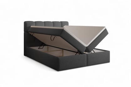 Kontinentální postel Carello 180x200 s úložným prostorem - tmavě šedá bouclé Quelle 92 Postel boxspring Carello 180x200 s úložním prostorem - tmavě šedá bukla Quelle 92