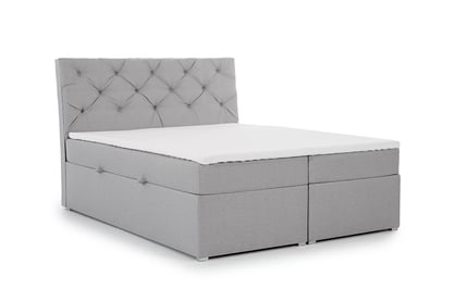 Kontinentálna posteľ Bralin 160x200 s úložným priestorom - sivá tkanina Malmo New 83 Boxspring posteľ Bralin 1600x200 s úložným priestorom - šedá plecionka Malmo New 83