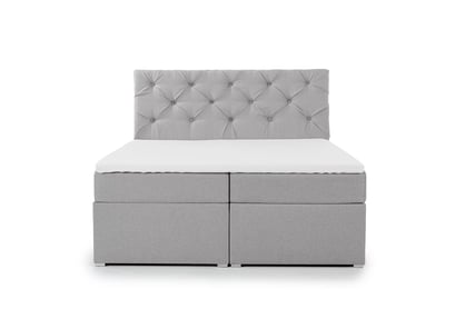 Kontinentálna posteľ Bralin 160x200 s úložným priestorom - sivá tkanina Malmo New 83 Boxspring posteľ Bralin 1600x200 s úložným priestorom - šedá plecionka Malmo New 83