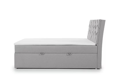 Kontinentálna posteľ Bralin 160x200 s úložným priestorom - sivá tkanina Malmo New 83 Boxspring posteľ Bralin 1600x200 s úložným priestorom - šedá plecionka Malmo New 83