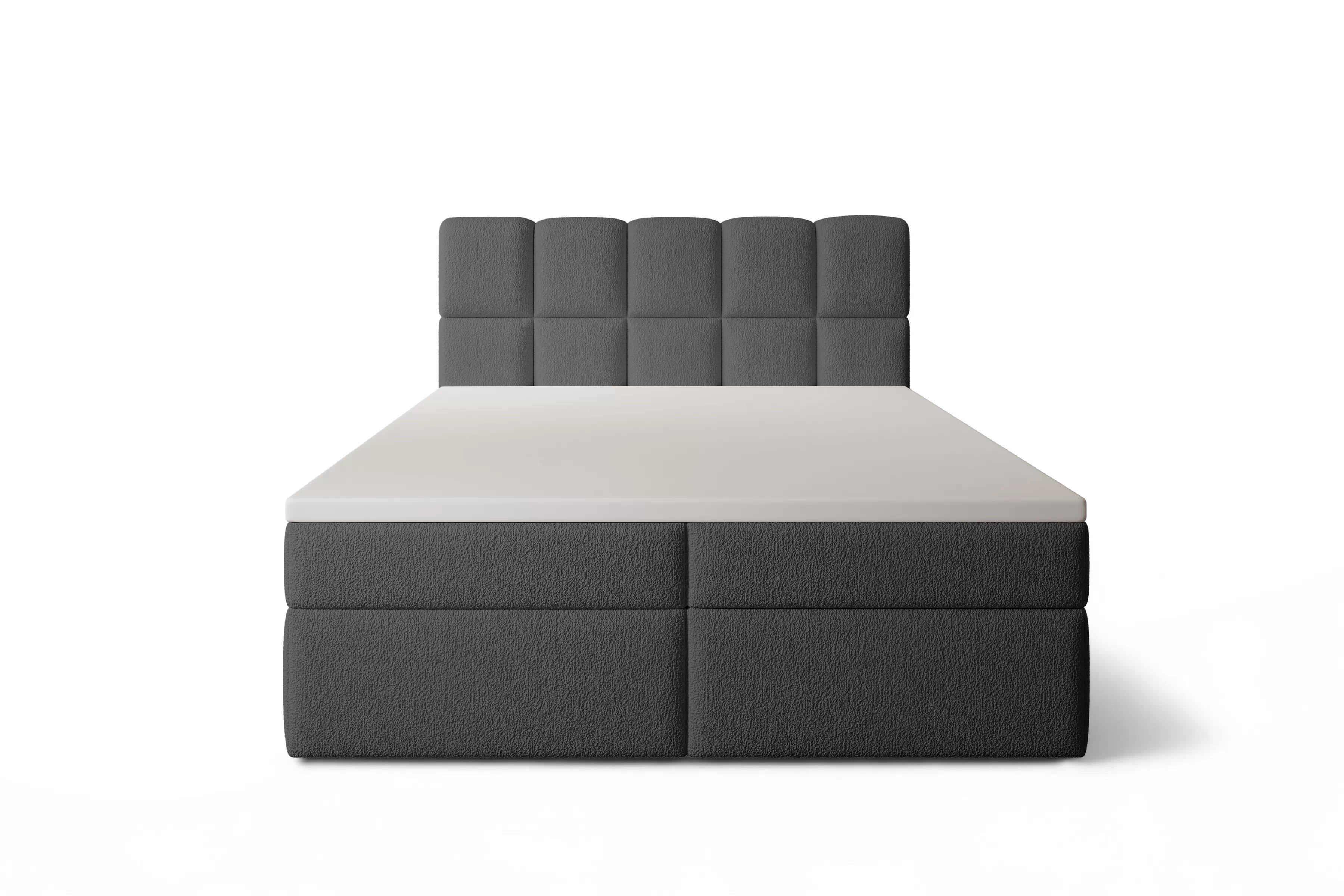 Kontinentálna posteľ Carello 160x200 s úložným priestorom - tmavosivá buklé Quelle 92 Boxspring posteľ Carello 160x200 s úložným priestorom - tmavý szaty bukla Quelle 92