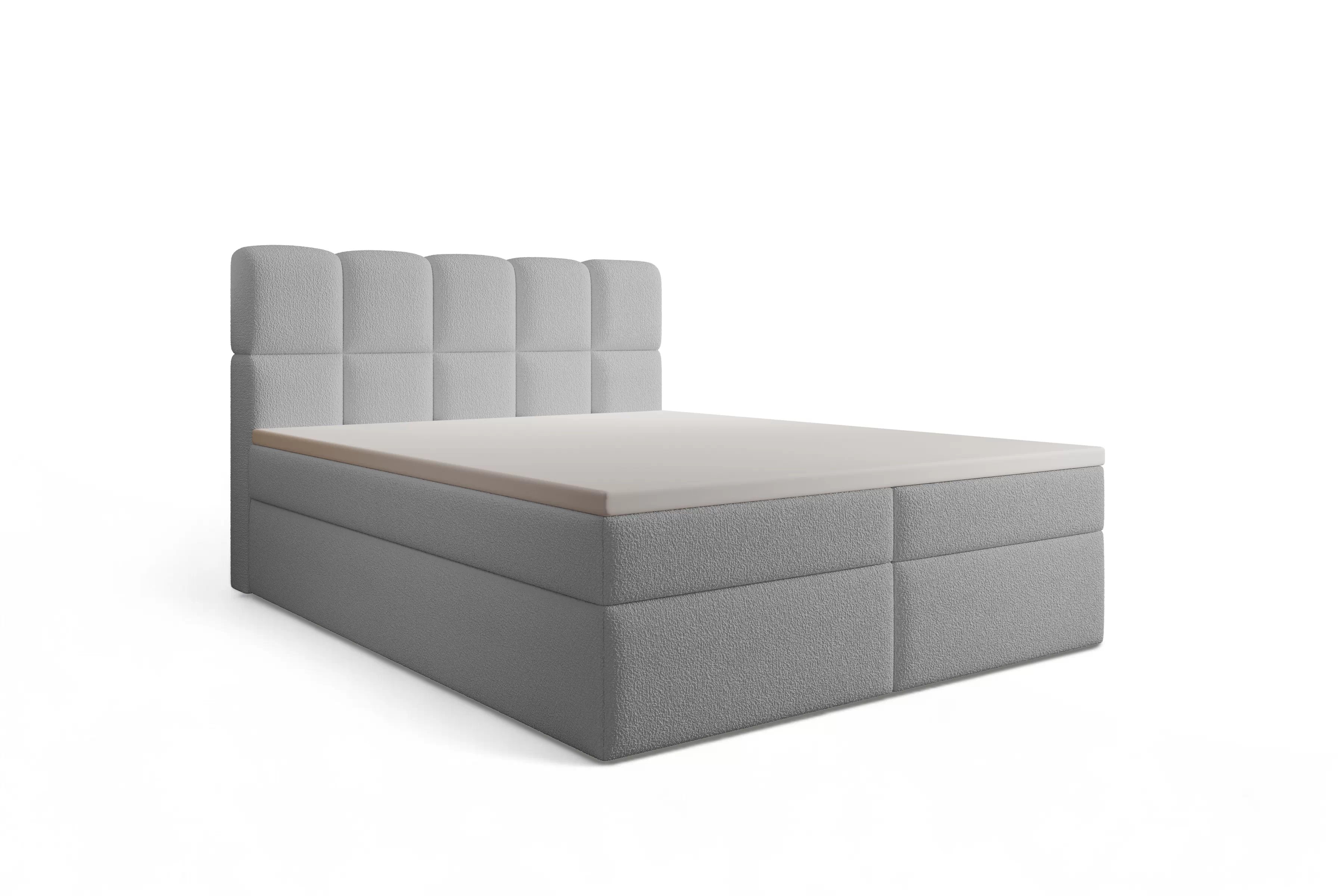 Kontinentálna posteľ Carello 160x200 s úložným priestorom - sivá buklé Quelle 83 Boxspring posteľ Carello 160x200 s úložným priestorom - šedá bukla Quelle 83 