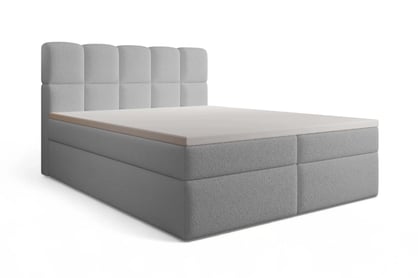 Boxspring posteľ Carello 180x200 s úložným priestorom - sivé buklé Quelle 83