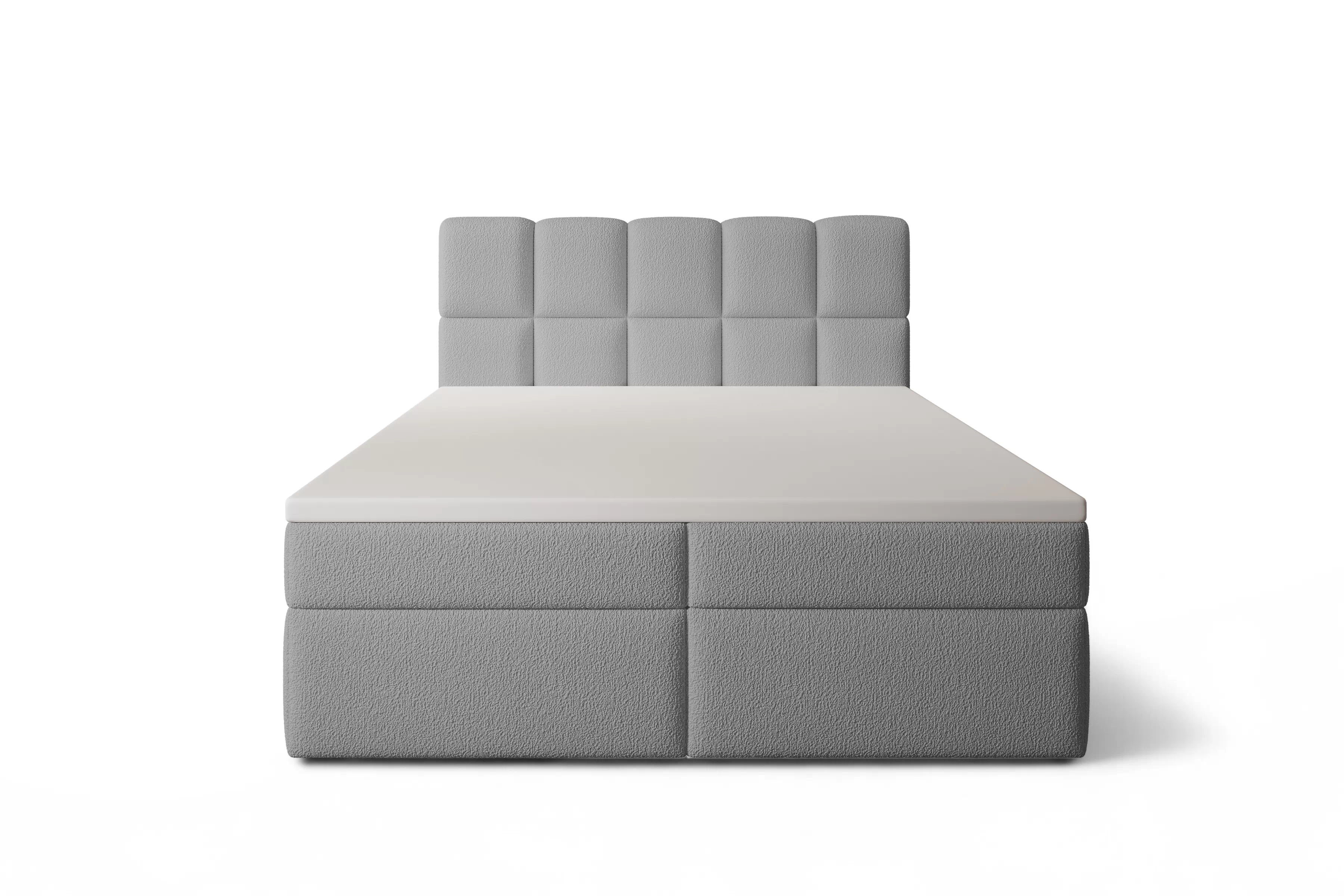 Kontinentálna posteľ Carello 180x200 s úložným priestorom - sivá buklé Quelle 83 Boxspring posteľ Carello 180x200 s úložným priestorom - šedá bukla Quelle 83