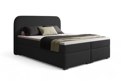 Kontinentální postel Eleris 160x200 s úložným prostorem - černá bouclé Quelle 100