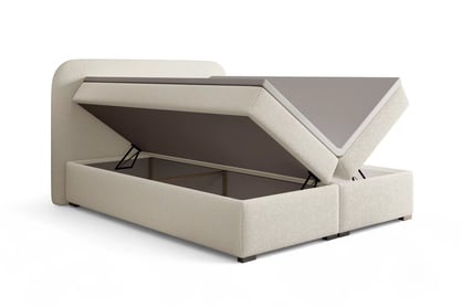 Kontinentální postel Elaris 160x200 s úložným prostorem - světle béžová bouclé Quelle 02 Postel boxspring Elaris 160x200 s úložním prostorem - světlý béžová bukla Quelle 02 