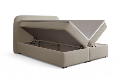Kontinentálna posteľ Eleris 180x200 s úložným priestorom - béžová buklé Quelle 05 Boxspring posteľ Elaris 180x200 s úložným priestorom - Béžová bukla Quelle 05