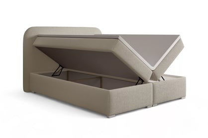 Kontinentálna posteľ Eleris 160x200 s úložným priestorom - tmavobéžová buklé Quelle 05 Boxspring posteľ Eleris 160x200 s úložným priestorom - ciemno Béžová bukla Quelle 05