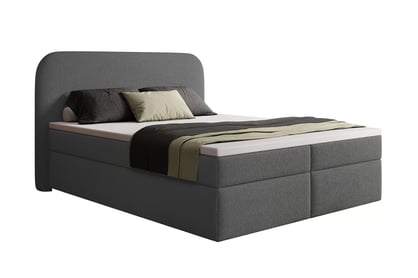 Boxspring posteľ Eleris 160x200 s úložným priestorom - tmavosivé buklé Quelle 92